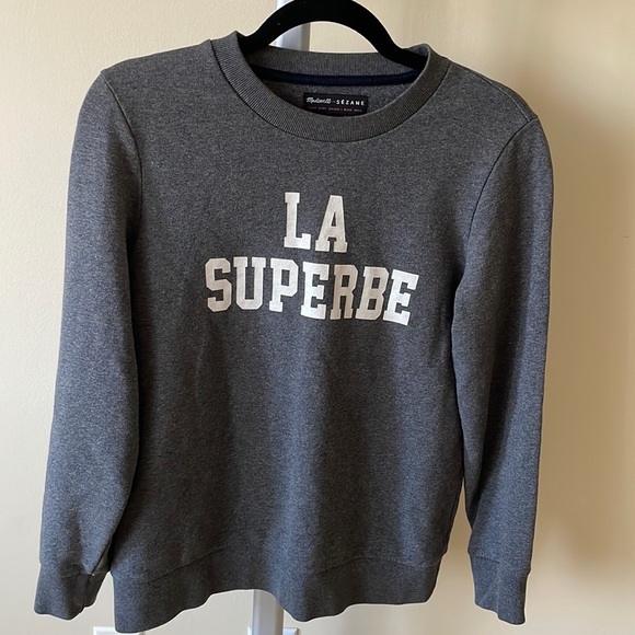 Madewell & Sezane La Superb grey sweatshirt, size S - Picture 7 of 7